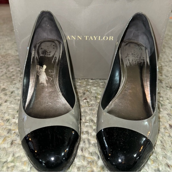 Grey & Black Patent Spectator Pumps - Picture 2 of 4